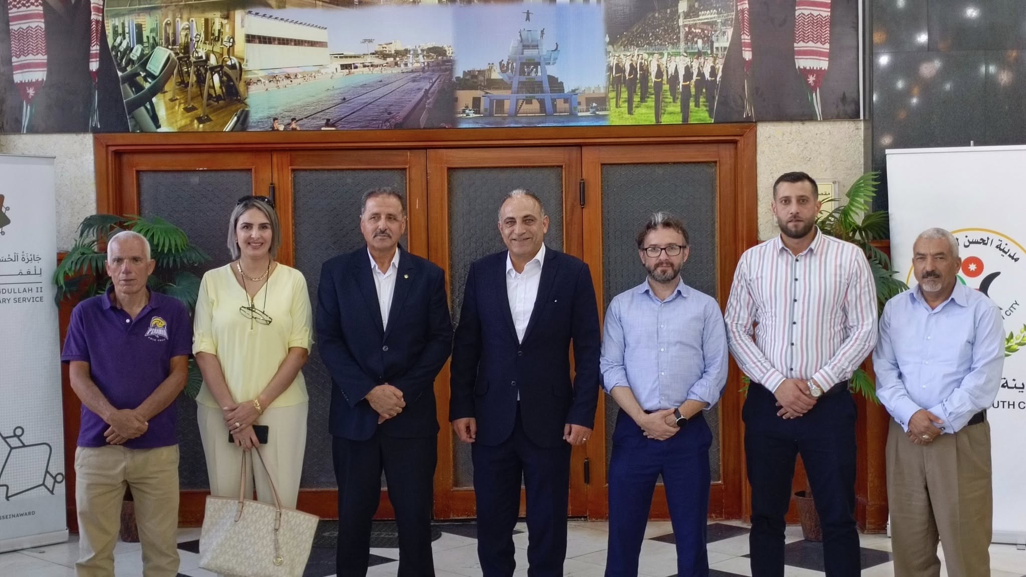 زيارة وفد من كلية التربية البدنية وعلوم الرياضة إلى مدينة الحسن الرياضية