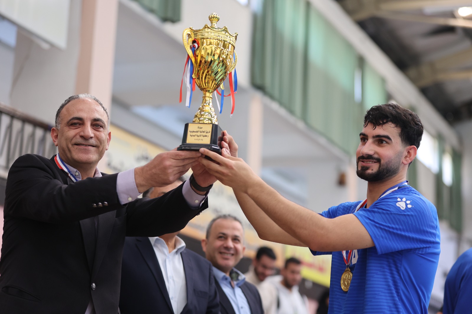 مباراة ودية جمعت بين فريق كلية التربية البدنية وعلوم الرياضة وفريق الجالية الفلسطينية في جامعة اليرموك