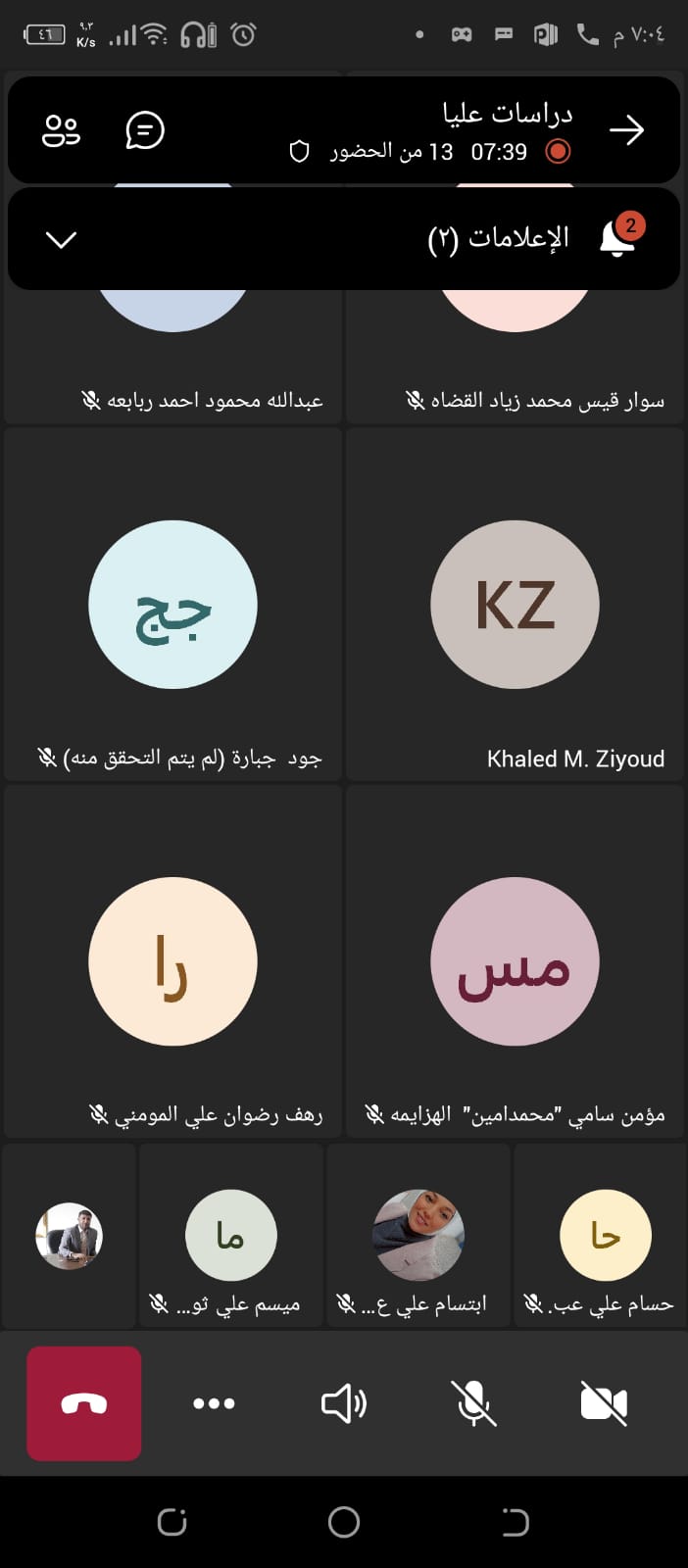اجتماع مع طلبة الدراسات العليا